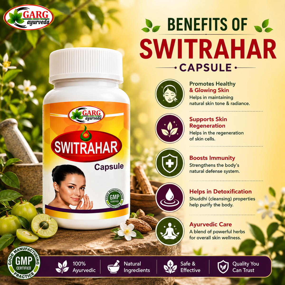 Switrahar Capsule - Ayurvedic Herbal Formula for Skin Wellness & Vitiligo Care